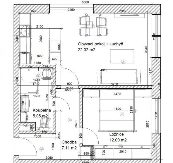 Realizace bytu_Svitavy, Hradec Králové_půdorys