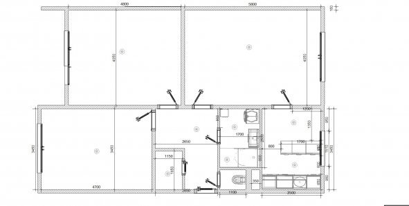 Realizace koupelny a kuchyně_Svitavy, Hradec Králové_půdorys