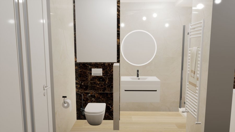 Grafický návrh koupelny 1_Rekonstrukce koupelny, kuchyně a interiéru byt Svitavy, Hradec Králové | Pemtrade.cz