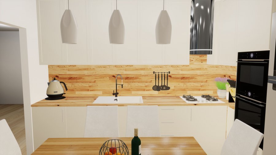 Grafický návrh kuchyně 2_Rekonstrukce koupelny, kuchyně a interiéru byt Svitavy, Hradec Králové | Pemtrade.cz