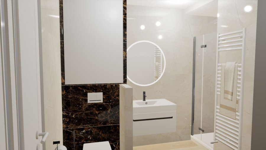 Grafický návrh koupelny 2_Rekonstrukce koupelny, kuchyně a interiéru byt Svitavy, Hradec Králové | Pemtrade.cz