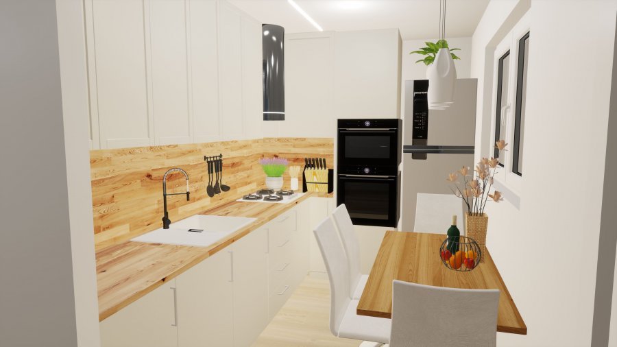 Grafický návrh kuchyně 1_Rekonstrukce koupelny, kuchyně a interiéru byt Svitavy, Hradec Králové | Pemtrade.cz