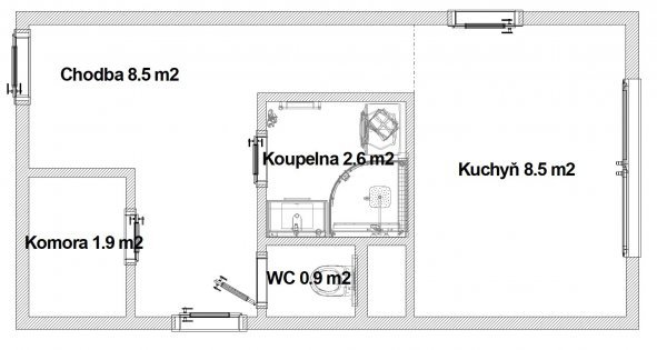 Půdorys koupelny a wc v paneláku| Koupelny-svitavy.cz