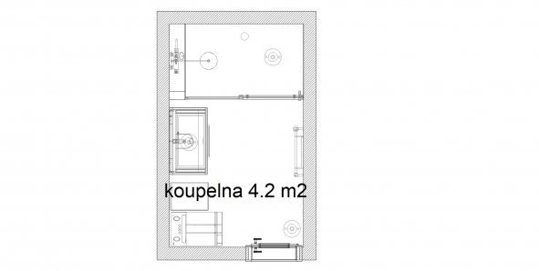 Rekonstrukce koupelny _Svitavy, Hradec Králové_půdorys