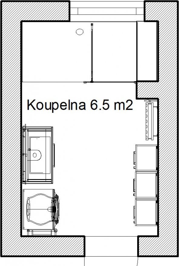 Rekonstrukce koupelny RD _Svitavy, Hradec Králové_půdorys